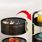 [Llevá 2 y Pagá 1] Frutera MetalRack de Acero Inoxidable Rotativa de 4/5 Niveles + REGALO: Kit de Potes Herméticos