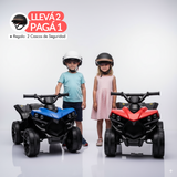 [Llevá 2 y Pagá 1] Auto Eléctrico Infantil TurboKids 4x4 con Luces LED + De Regalo: 2 Cascos de Seguridad